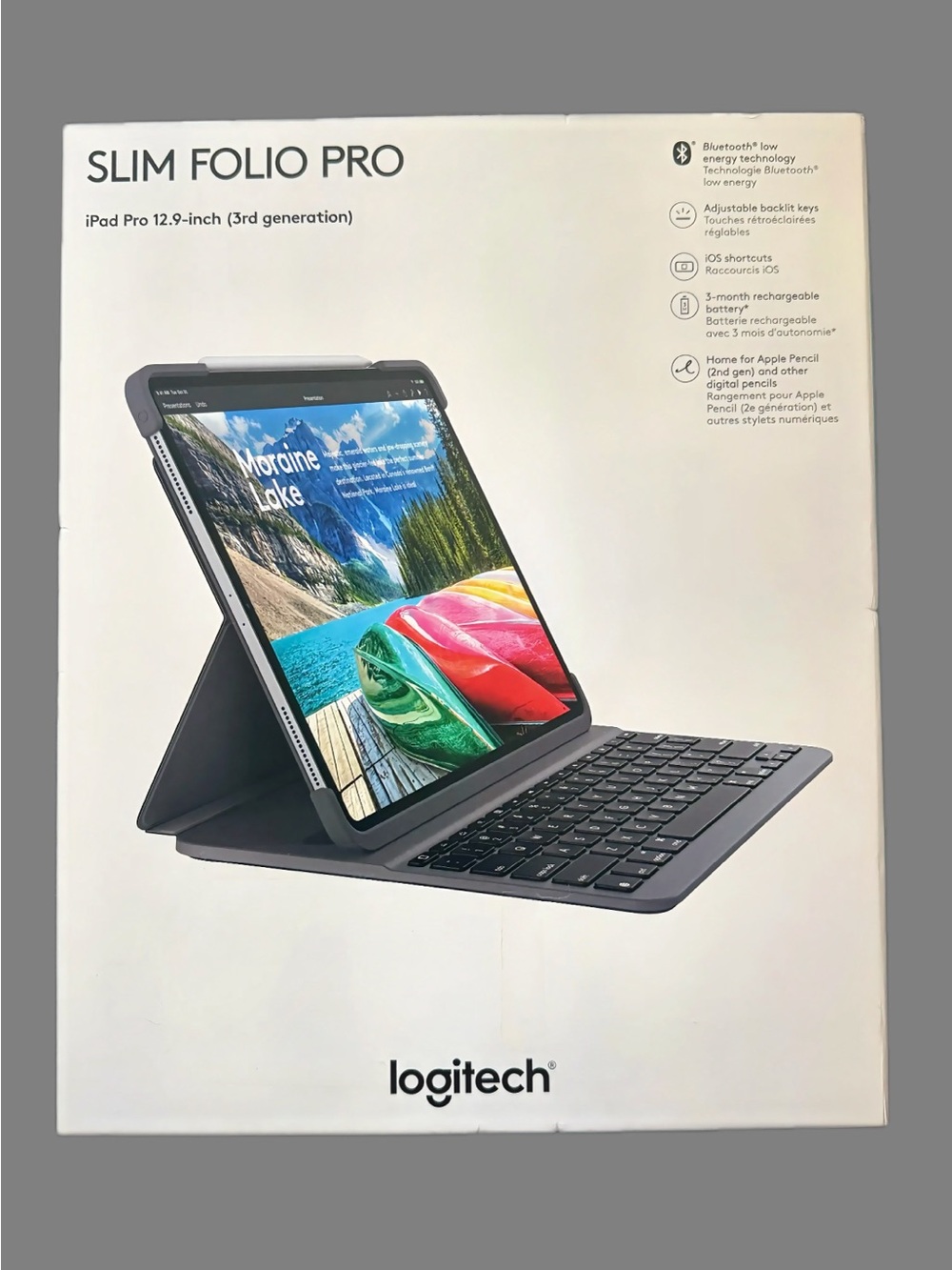 Logitech Slim Folio Pro iPad Pro 12.9" (3rd Gen) Keyboard Case - NIB